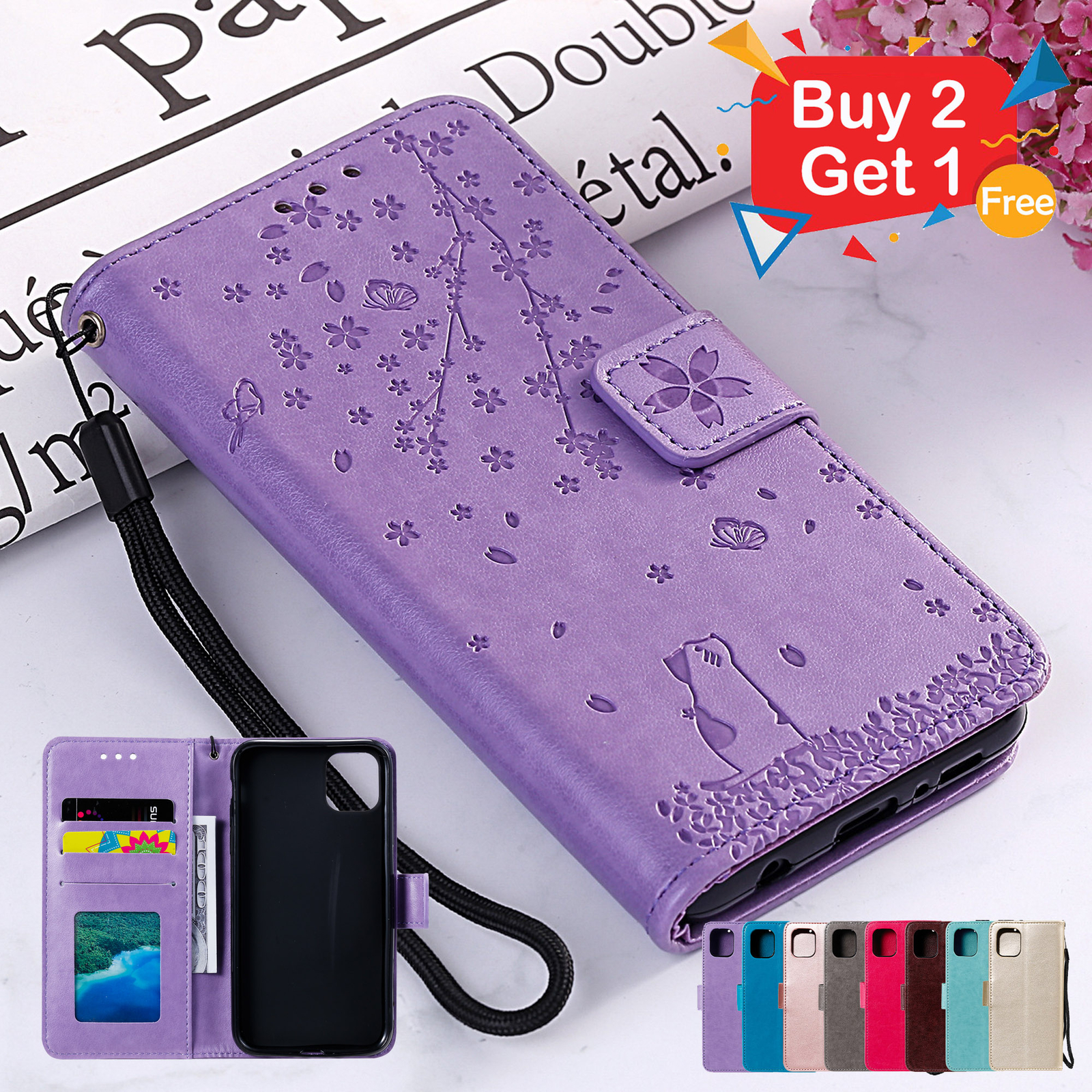 Women Leather Wallet Case Flip Cover For iPhone 14 15 Pro Max 13 12 11 XS XR 8 7