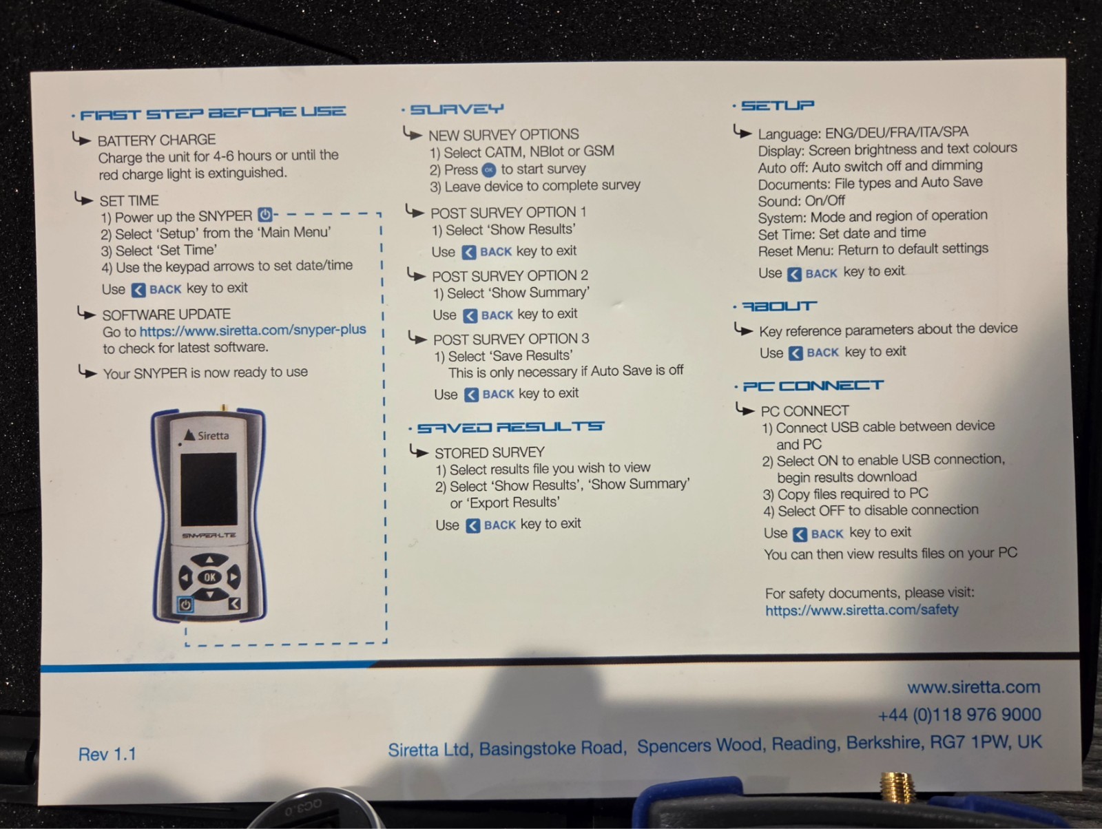 SNYPER-LTEM Spectrum Siretta Cellular Signal & Network Analyzer