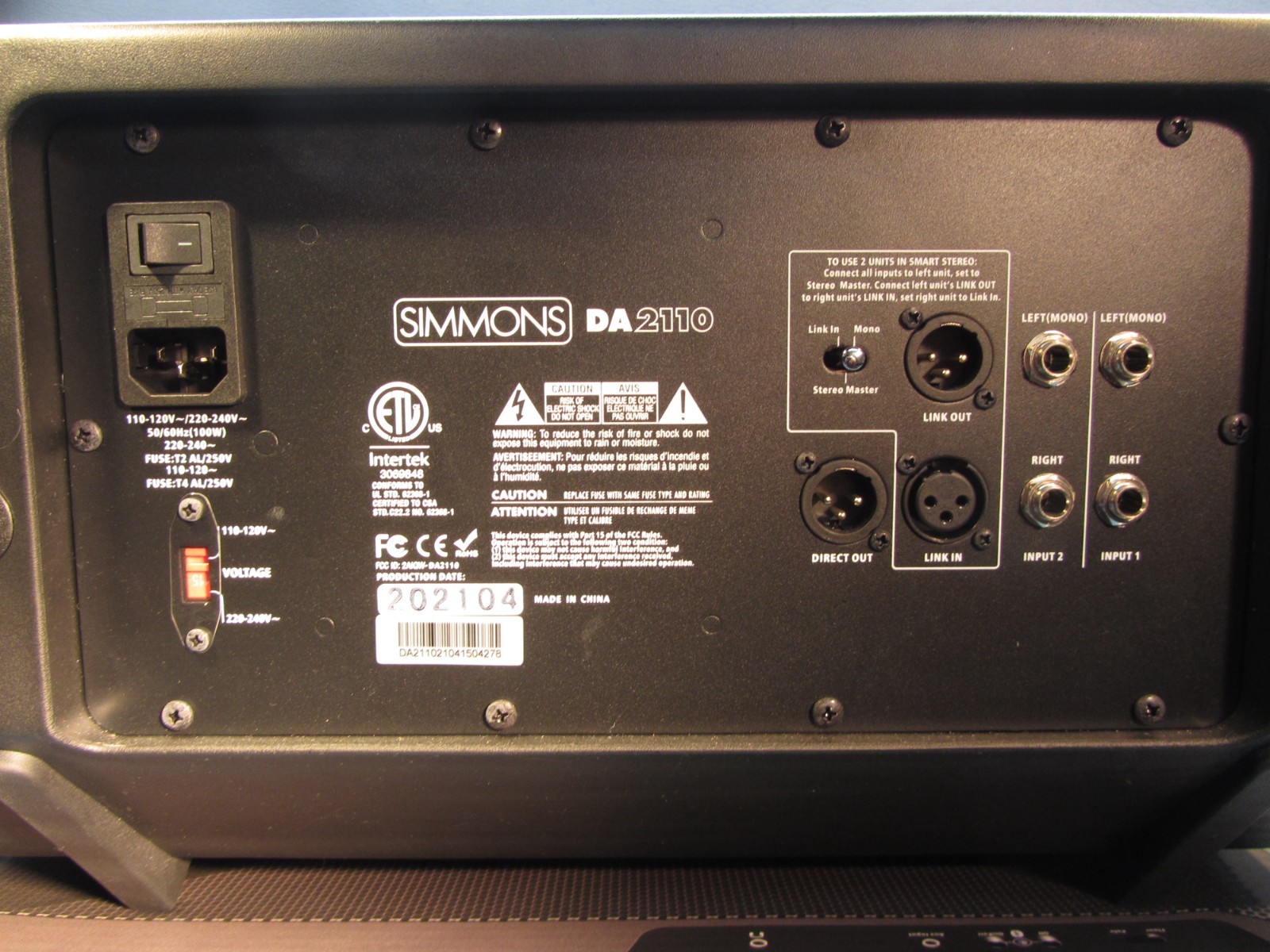 Simmons DA2110 Advanced Drum Amp perfect condition