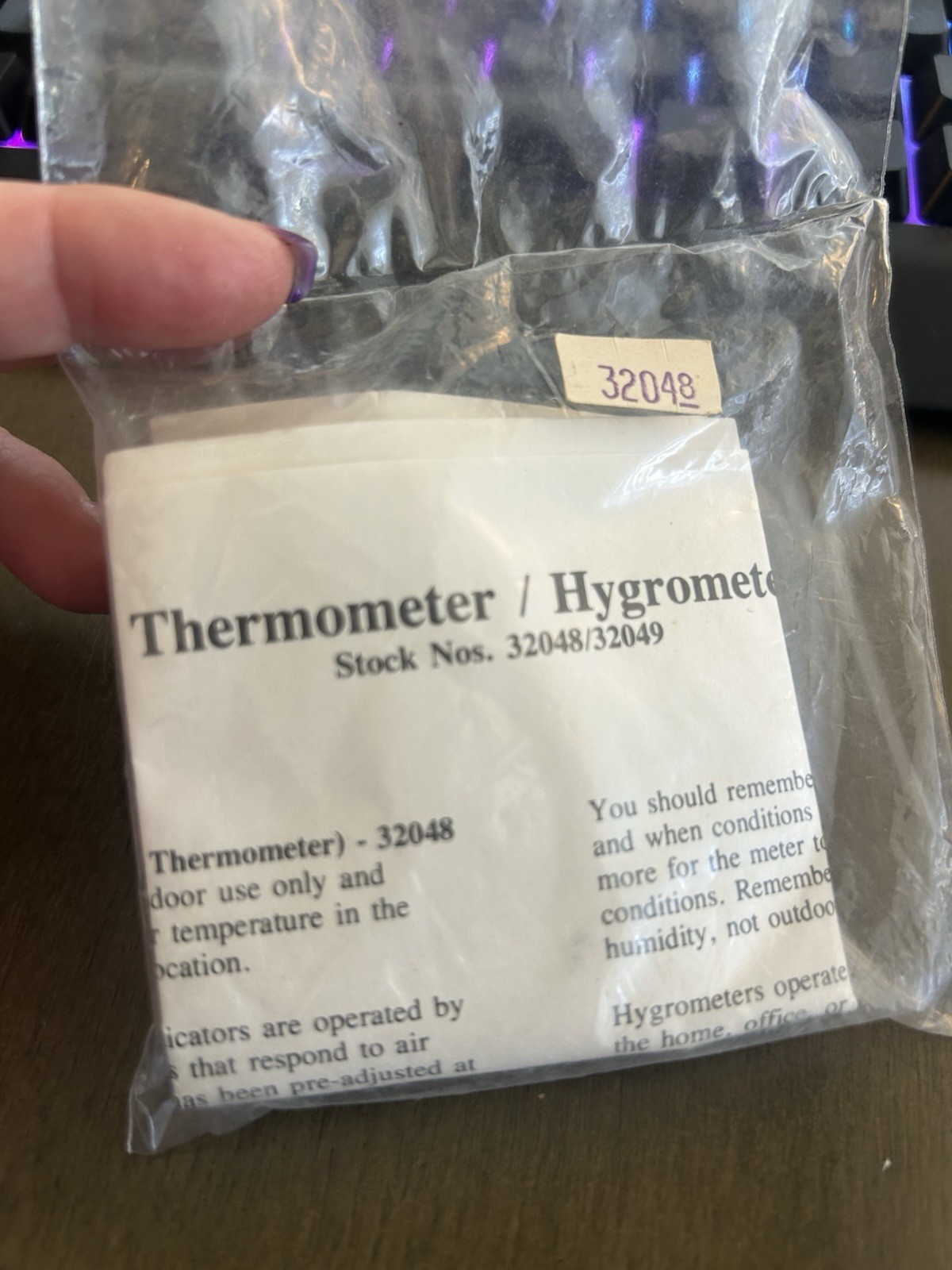 France Daymaster ? Replacement Insert Thermometer Hygrometer Sealed Instructions