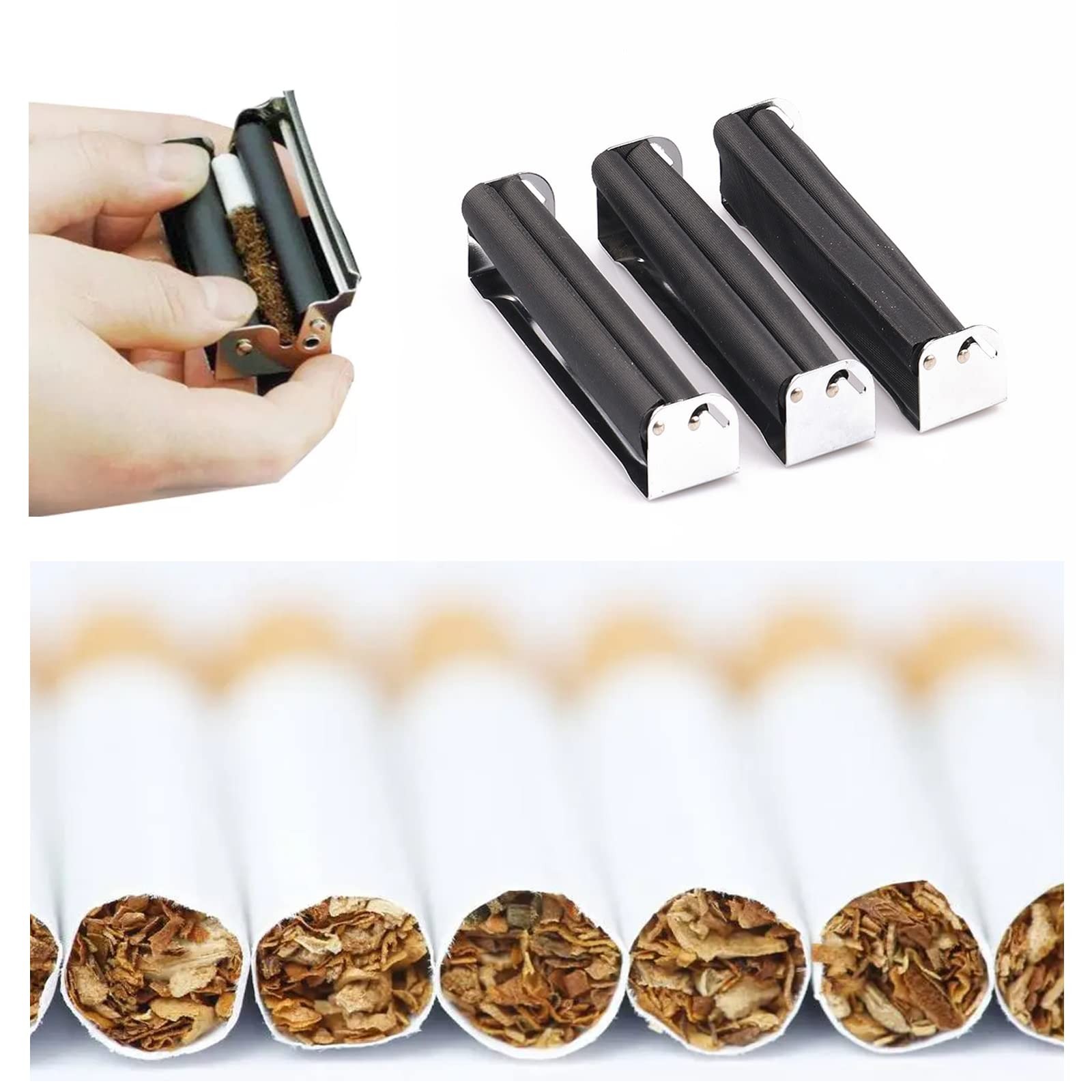 110MM Cigarette Roller with Lid, Metal Cigarette Rolling Machine 110mm Cigare...