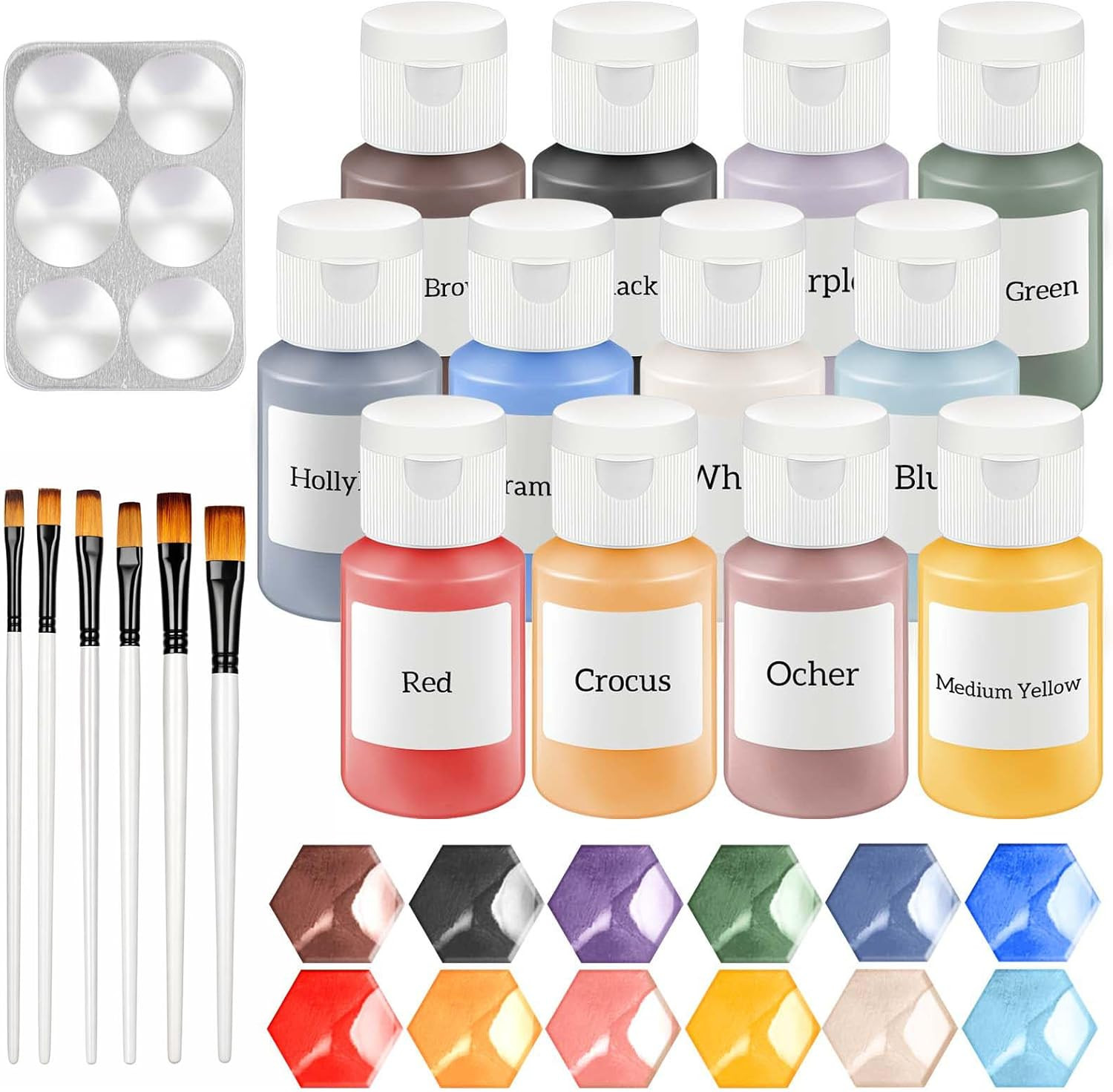 Dunzoom Set of 12 Underglaze for Ceramics Kit Ceramic Clay Assorted Colors in 2