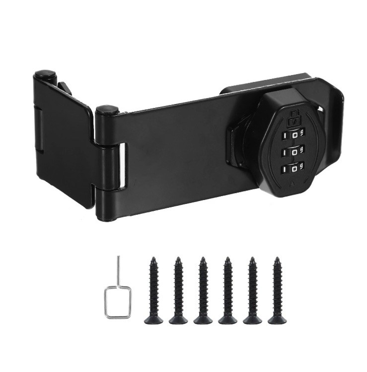 Combination Rotary Cabinet Lock Security Door Latch Lock 3 Digit Password Black