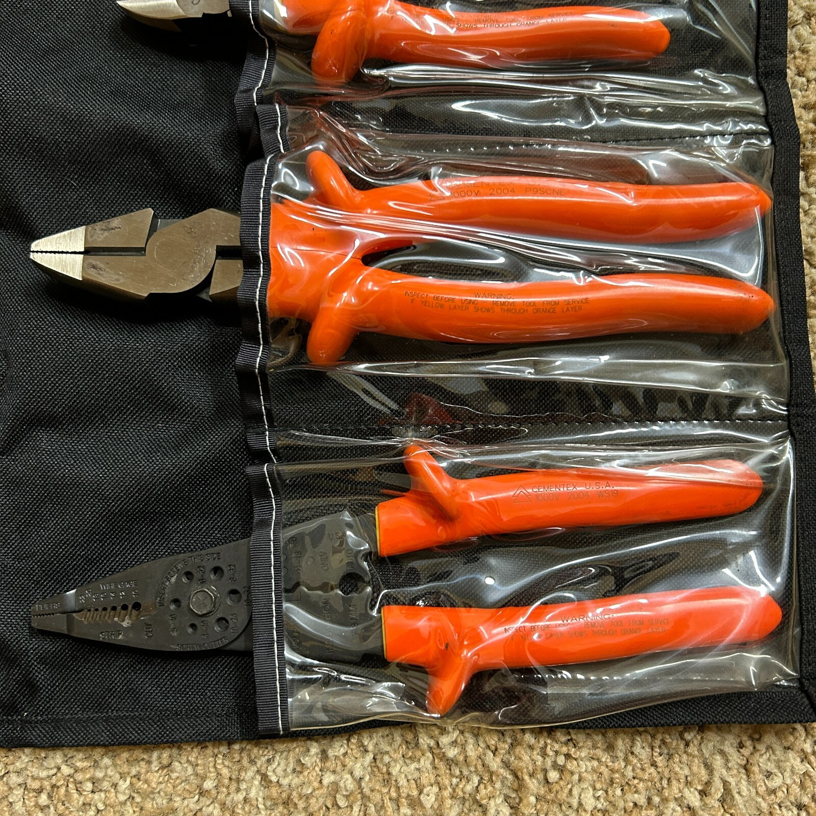Cementex Basic Electrician's Tool Kit Set of 9 with Roll Case TR-9ELK