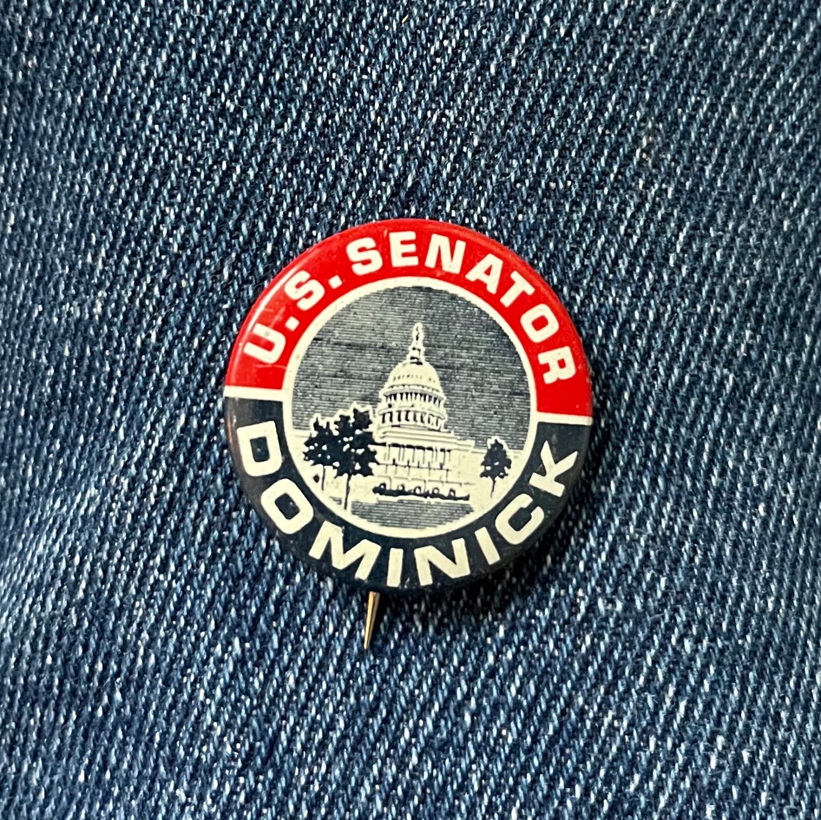 Dominick For US Senate 1 1/8" Litho Political
