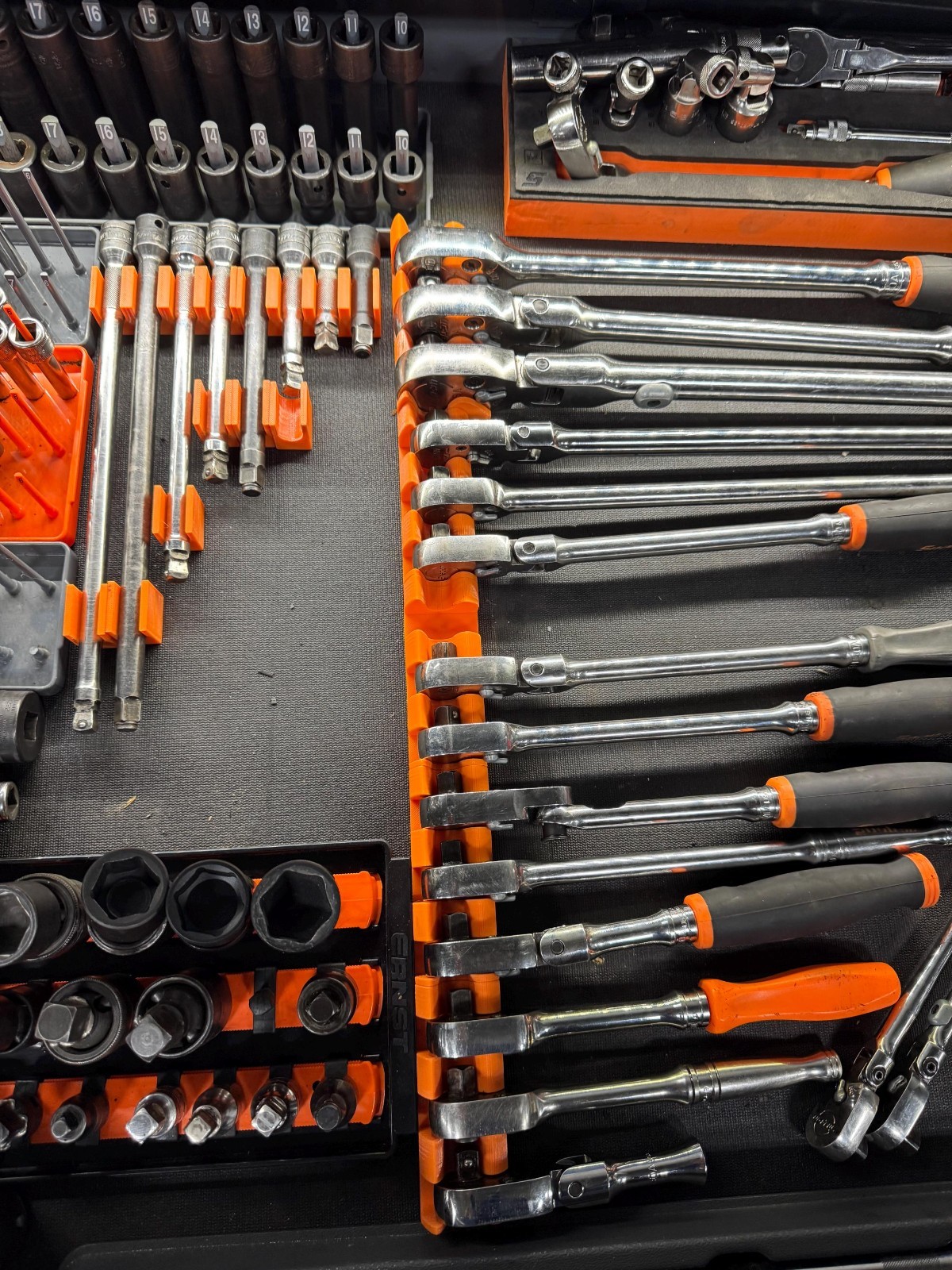 3pc set 3d Printed Magnetic Modular Ratchet Organizers (ORANGE)