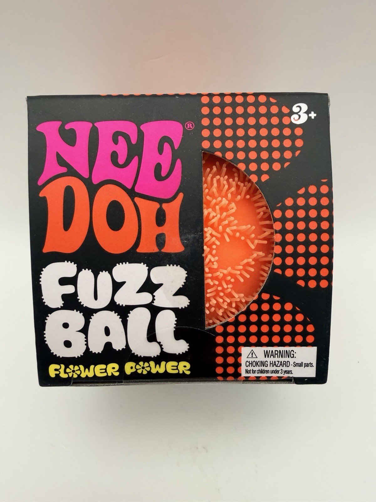 Schylling Needoh Fuzz Ball Flower Power Orange Sensory Fidget Toy Stress Ball