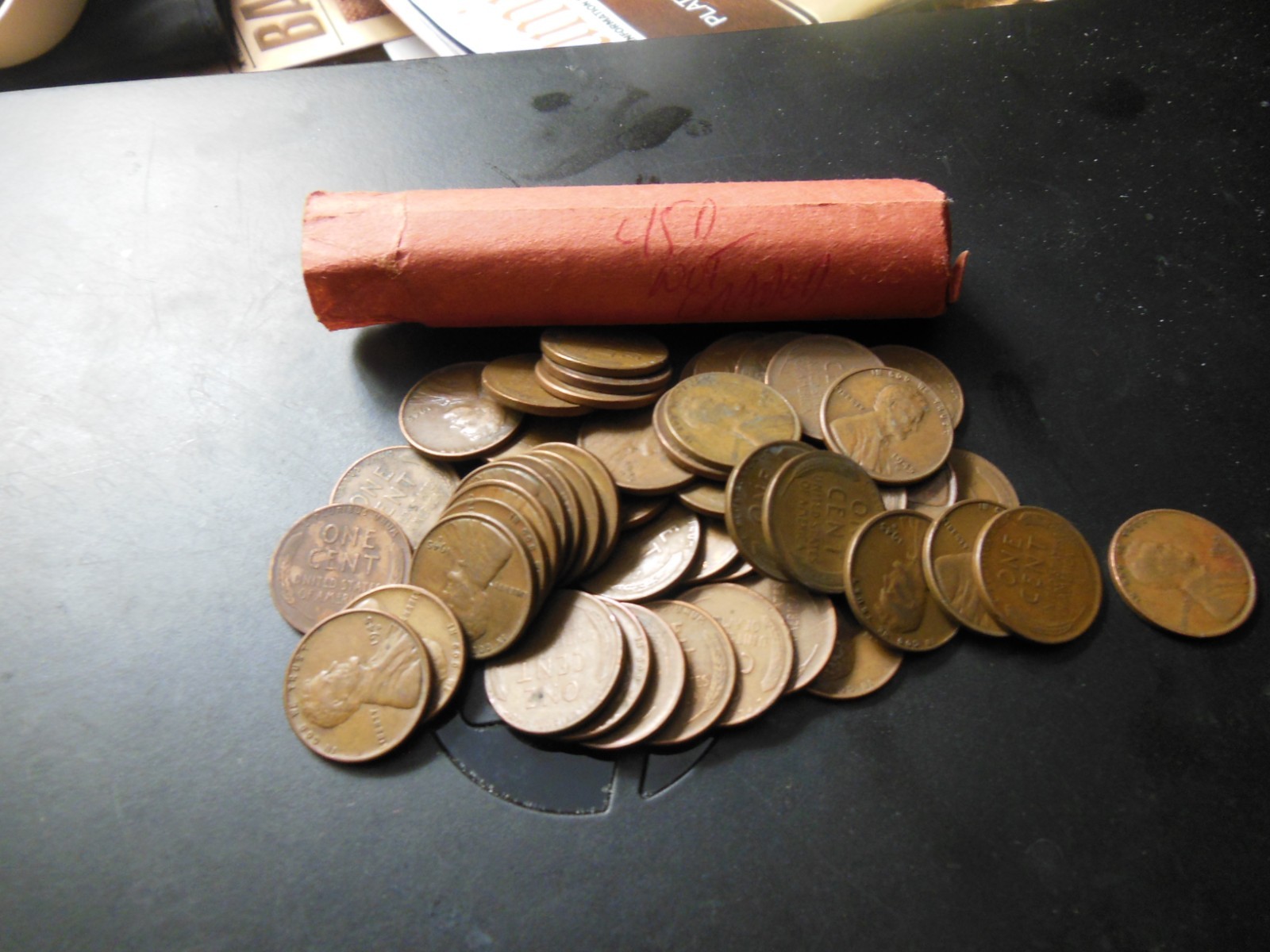 Lincoln wheat cent roll 1945 D not graded