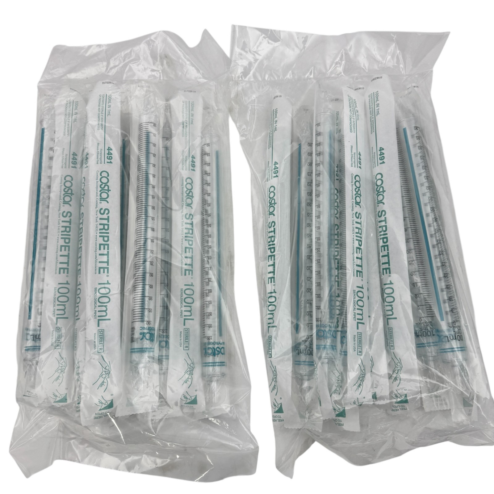 Corning Costar 4491 100mL Stripette Serological Pipette Sterile 2 Pack