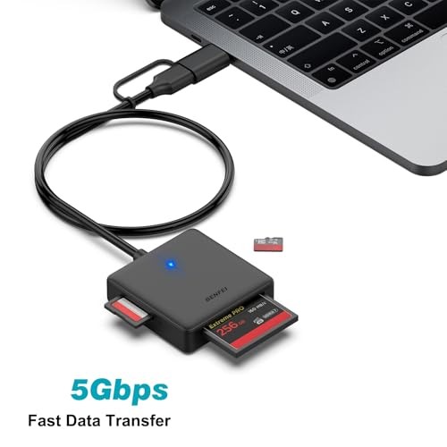 USB C USB 3.0 Memory Card Reader 4 in 1 SD Micro SD MS CF Adapter for MacBook