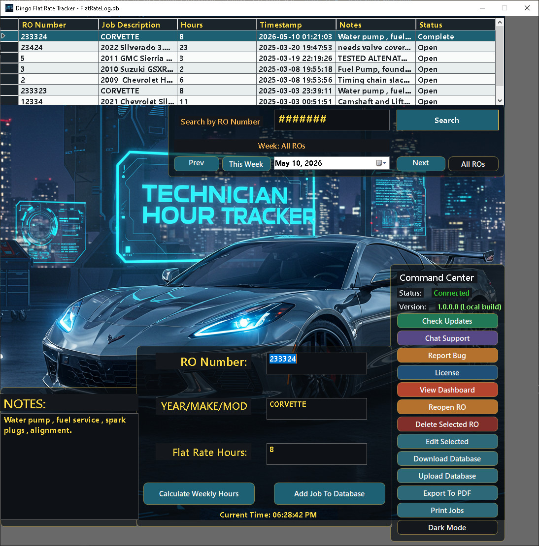 Flat Rate Hour Tracker Software for Automotive Technicians & Shops