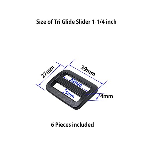 Plastic Tri Glide Slider Heavy Duty Strap Adjusters Backpack