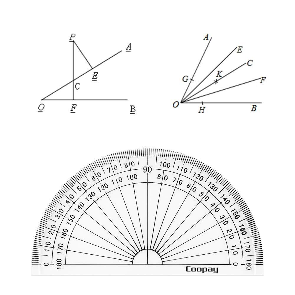 48 Pack 4 Inch Plastic Protractors Student Math Clear Protractor 180 Degrees