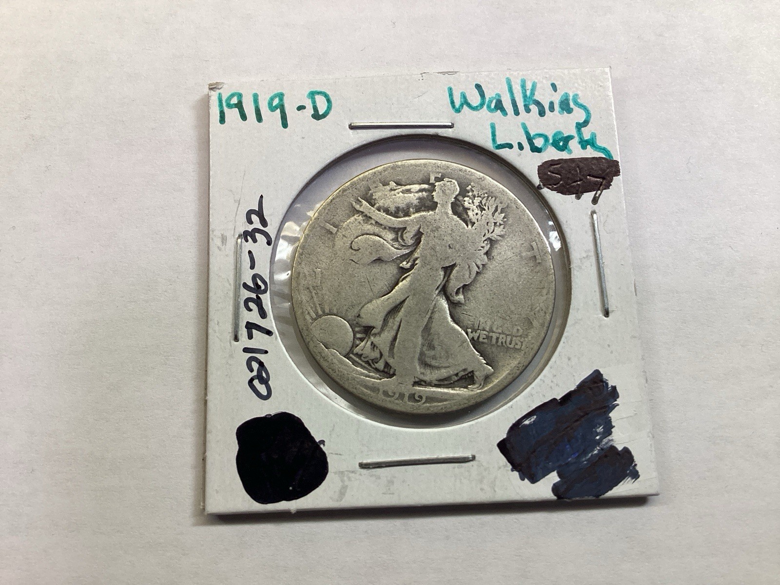 1919 D Walking Liberty Silver Half-Dollar Key Date from  Denver Mint 021726 32ak