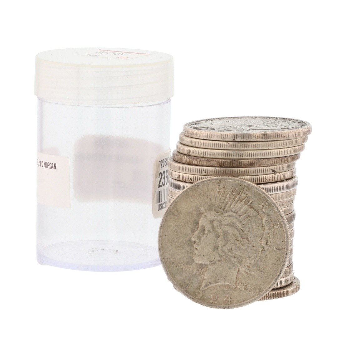 Multiple Years $1 Silver Morgan Dollar and Peace Dollar Coins Set of 20 US Coins