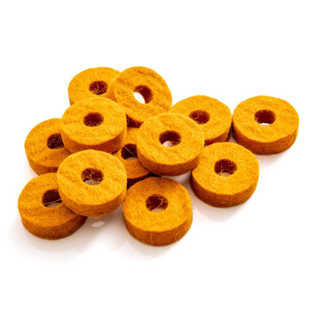 Stage Rocker Orange Wool Cymbal Felts, 12pcs – pack,