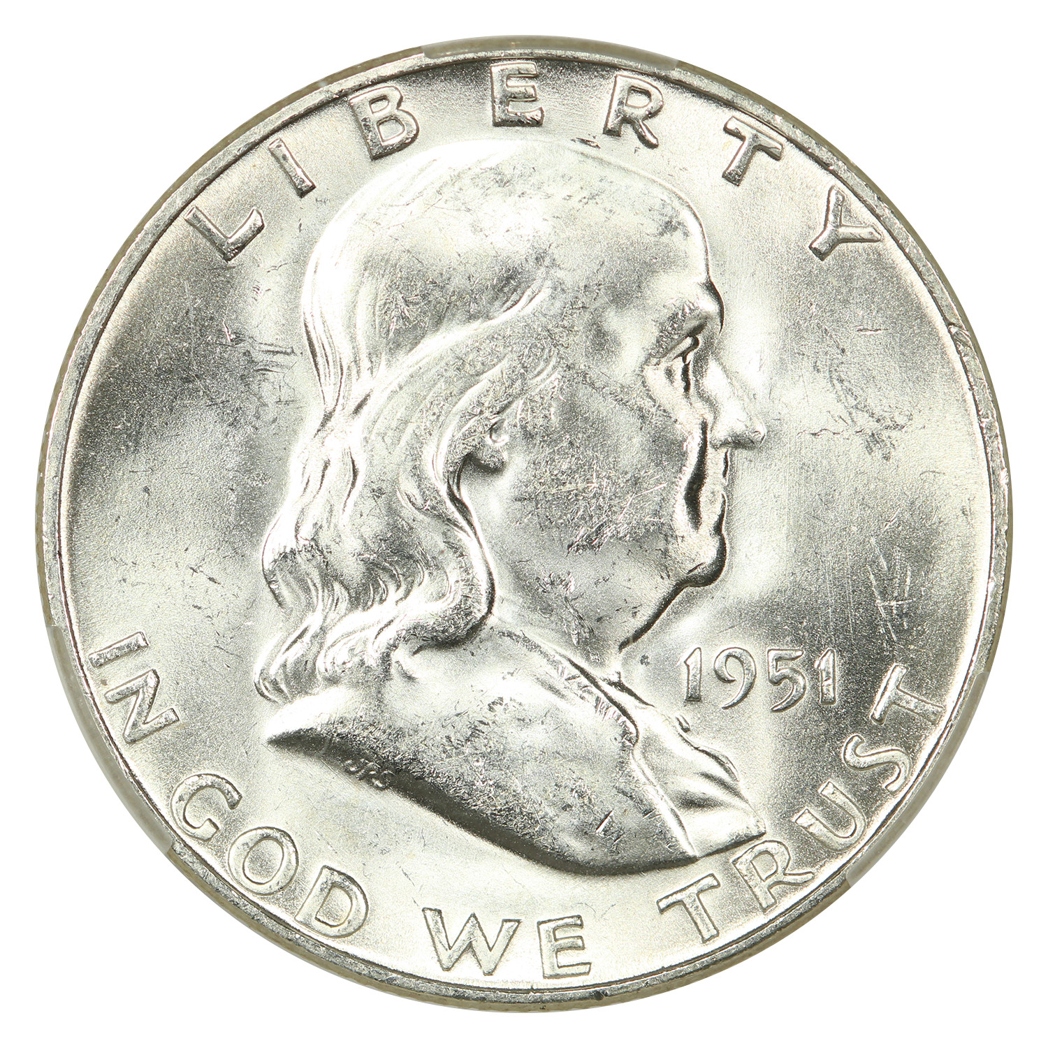 1951-S 50C CACG MS61 - Franklin Half Dollar