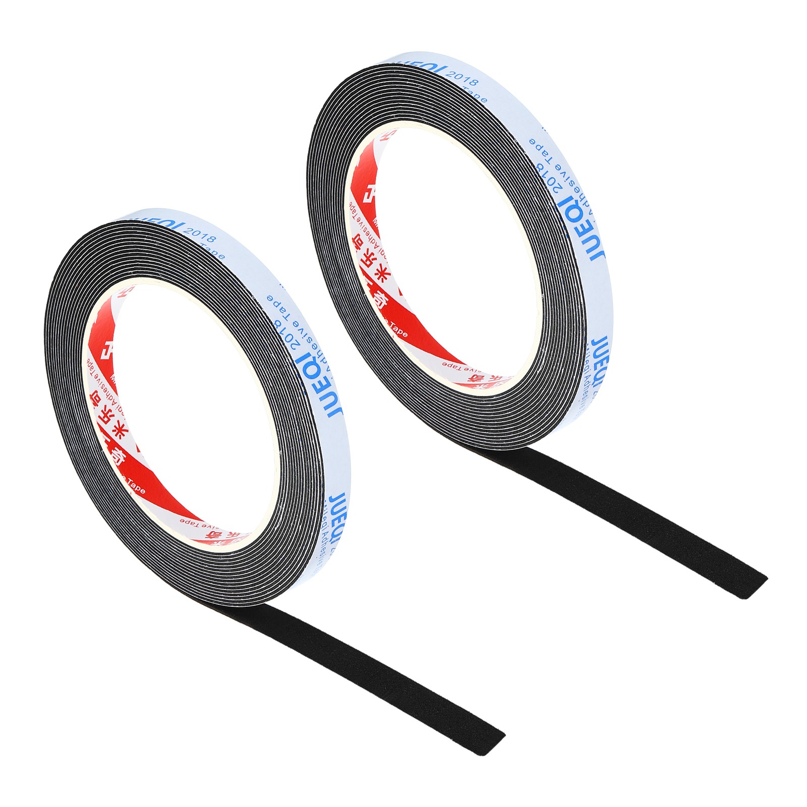 2Pcs 3/8"W x 3/64"T x 16.4Ft EVA Single Sided Foam Tape, Black