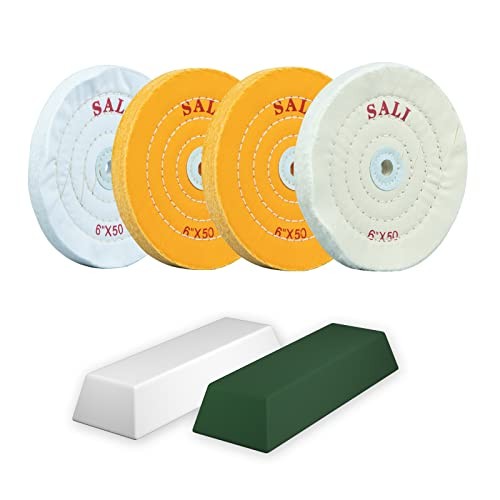 4 Pack Polishing Wheel for Bench Grinder - 6 Inch Buffing Wheel Set (2 Multi