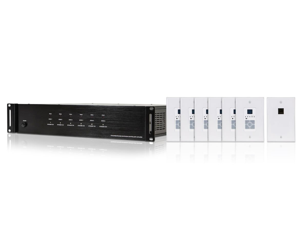 Monoprice 10761 6-Zone Home Audio Multizone Controller Amplifier Kit Open Box