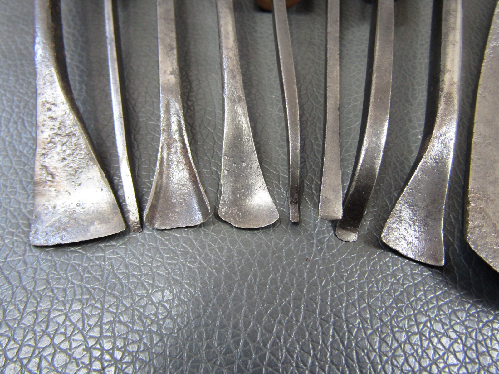 Vintage set of 12 carving gouges chisels old tools by Addis Herring Etc