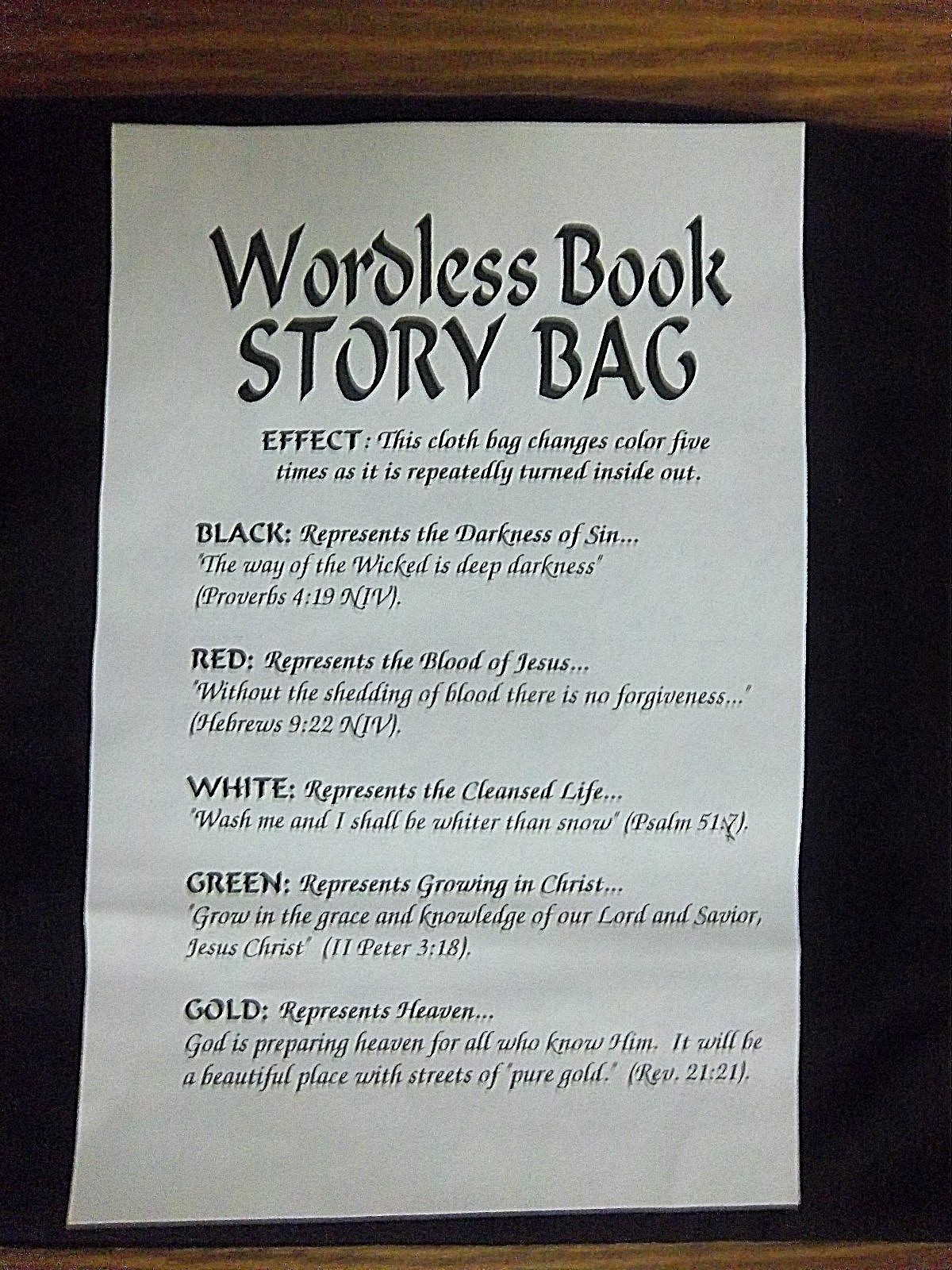 CLEARANCE--Wordless Story Bag, a Gospel Object Lesson