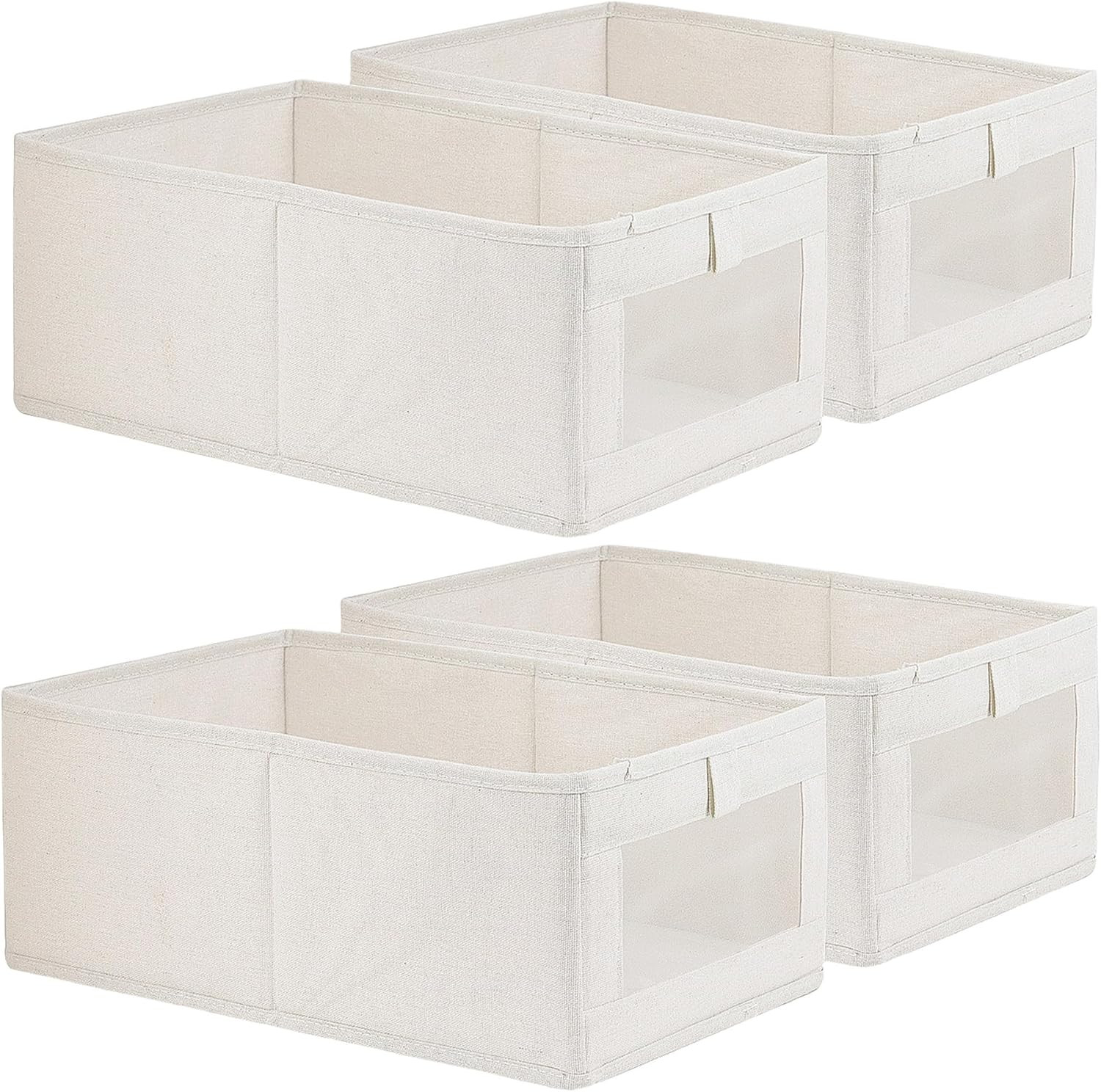 Fordonral 4 Pack Linen Storage Bins, Storage Containers for Organizing Clothing,
