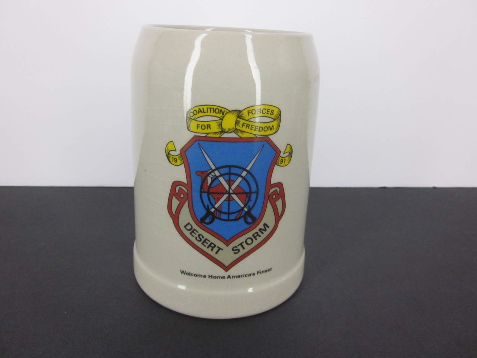 Operation Desert Storm 26 oz German Beer Stein heavy nice 0.5 Liter 1991 Genuine
