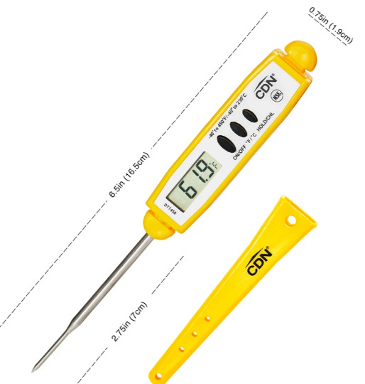 CDN DTT450 ProAccurate Thin Tip Yellow Thermometer SEALED
