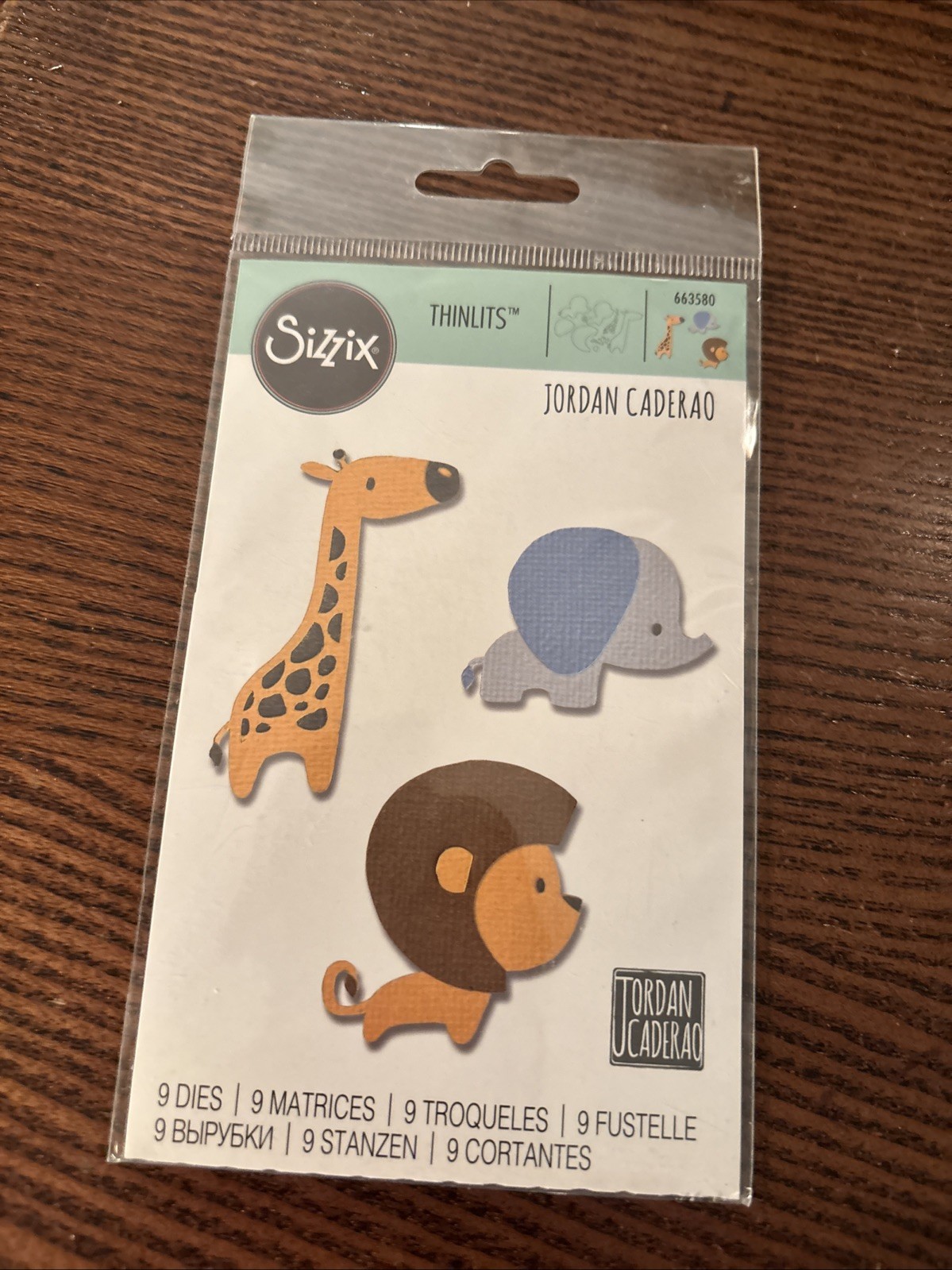 Sizzix Thinlits Die Cuts. 663580. Baby Jungle Animals. 9 Dies. NIP. Cardmaking