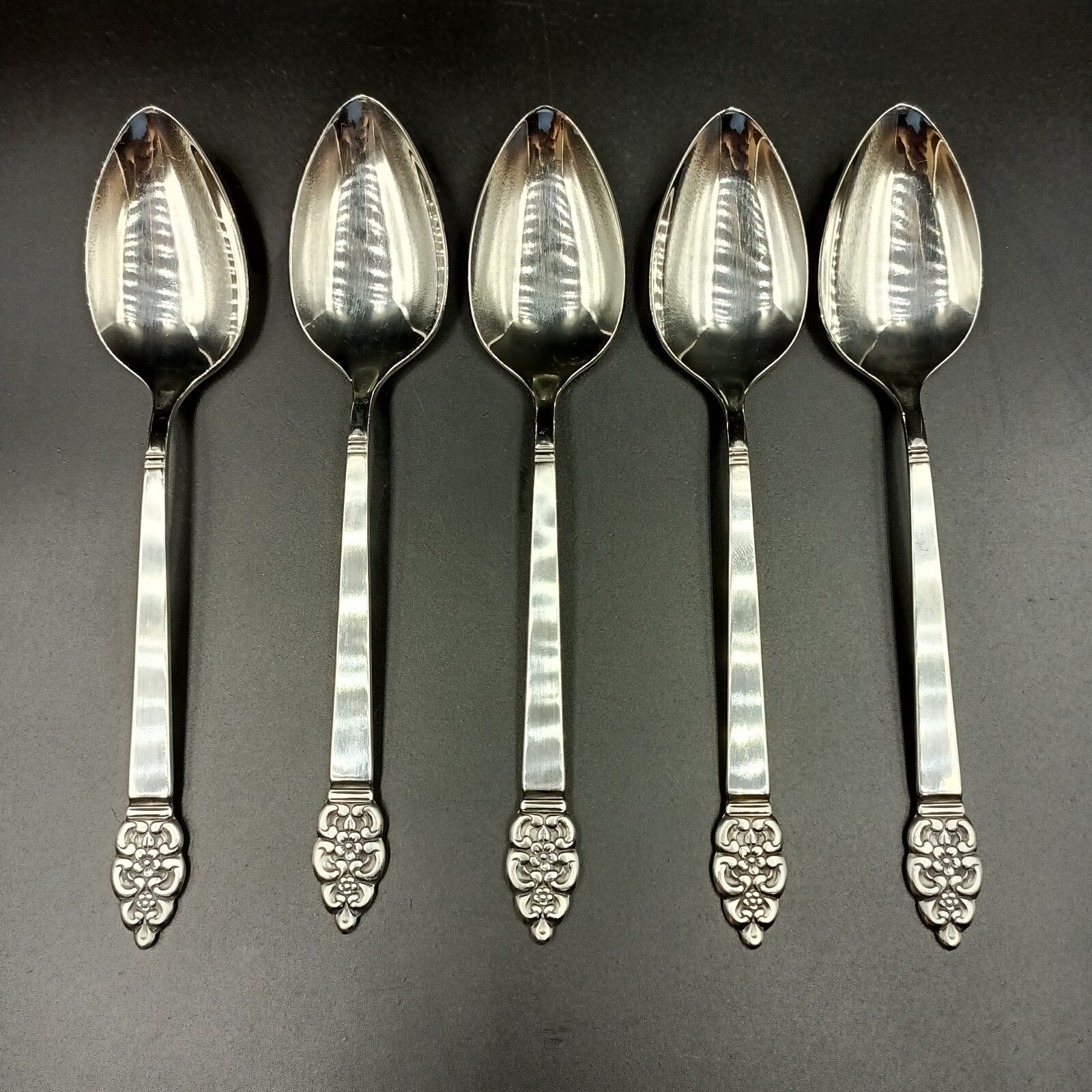 5PC ONEIDACRAFT DELUXE NORDIC CROWN  TEASPOON STAINLESS FLATWARE ONEIDA