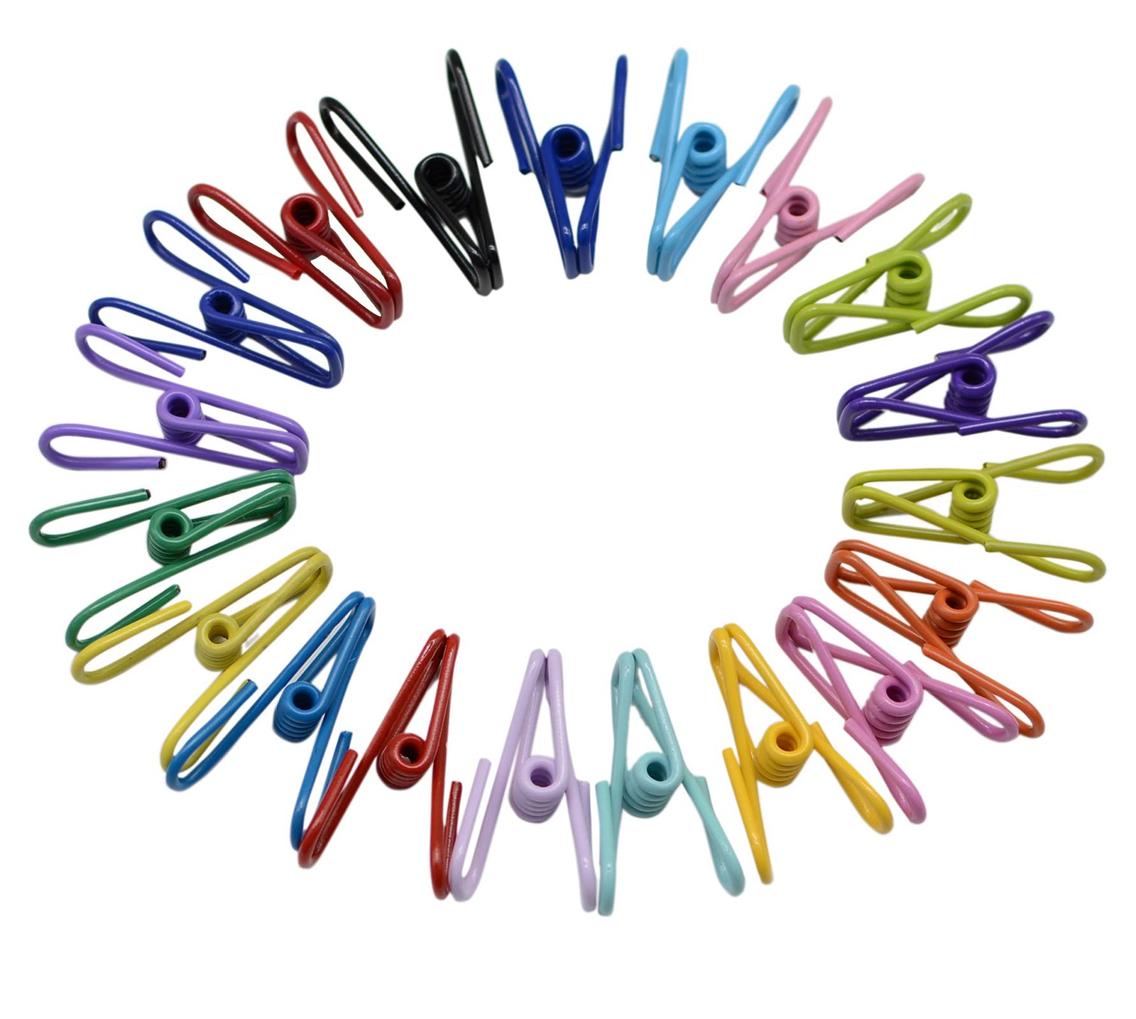 20 Pcs Chip Clips Clothes Pins Utility PVC-Coated Steel Clips for Food Bag