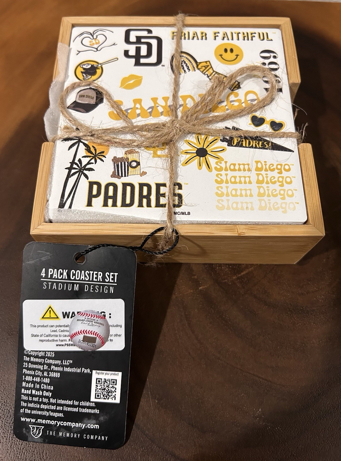 San Diego Padres MLB 4 Pack Coaster Set Stadium Design