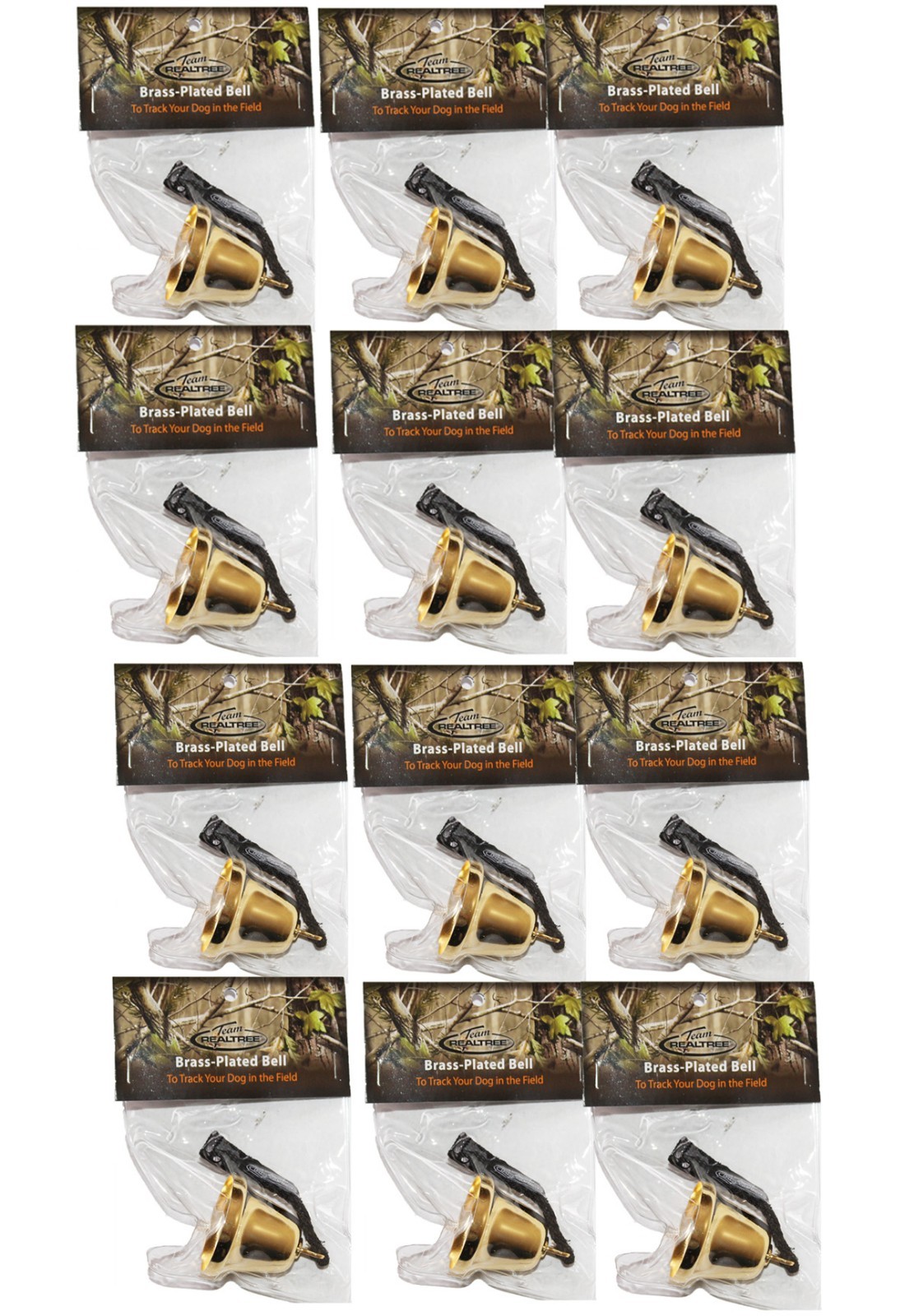 12 RealTree Grouse Hunting Brass Plated Bell Bells Medium Tone Bird Dog Training