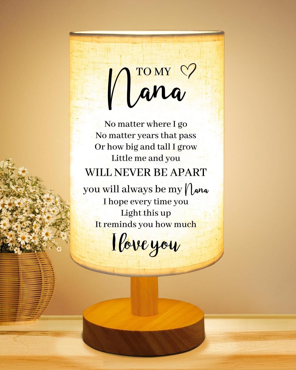 Nana Gifts from Granddaughter Grandson, to My Nana Fabric Table Lamp, Birthda...