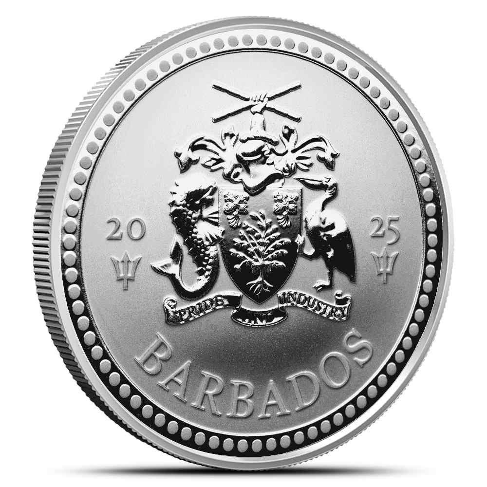 2025 1 oz Barbados Silver Trident Coin (BU)