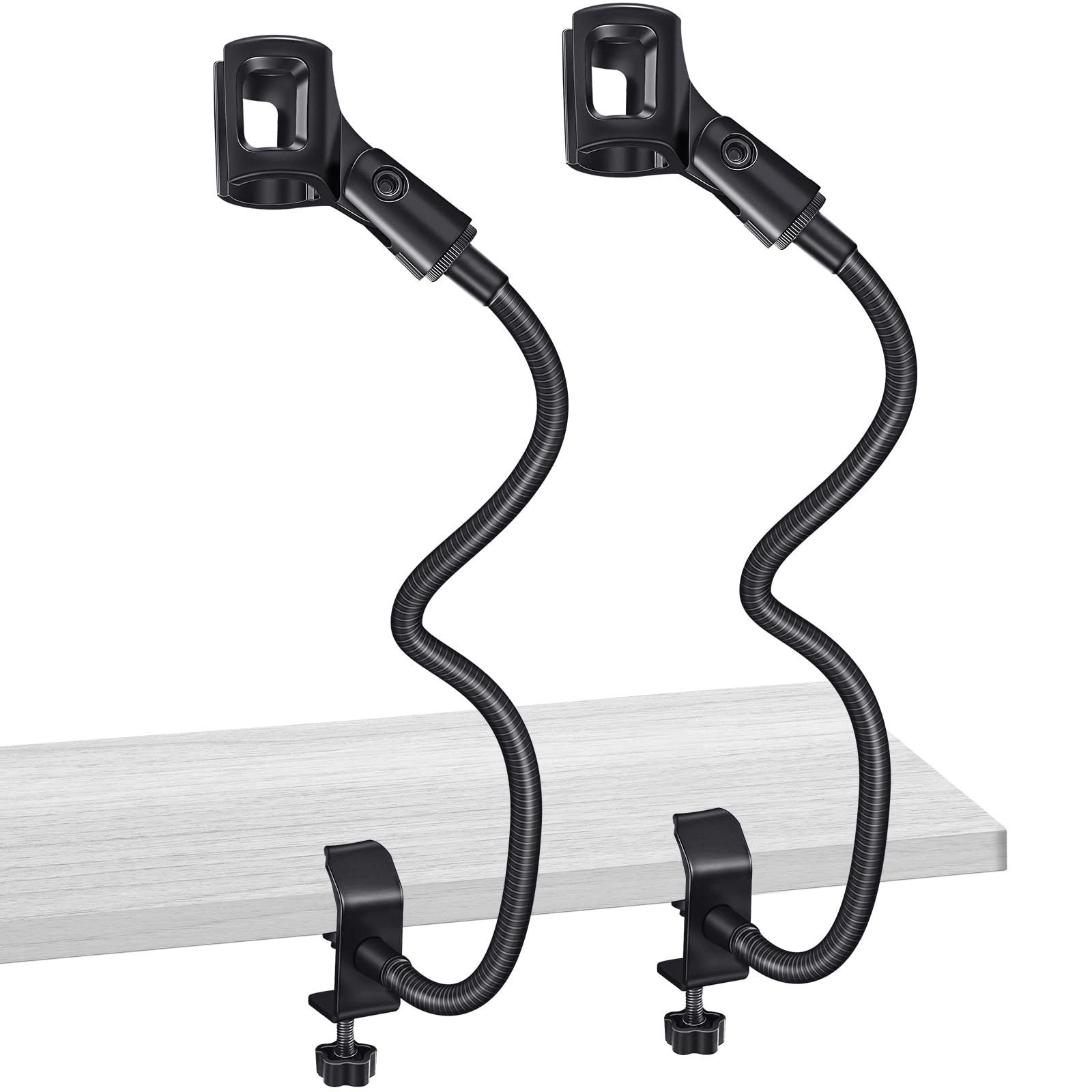 2 Sets Gooseneck Mic Stand 13 Inch Microphone Stand Flexible Gooseneck Deskto...