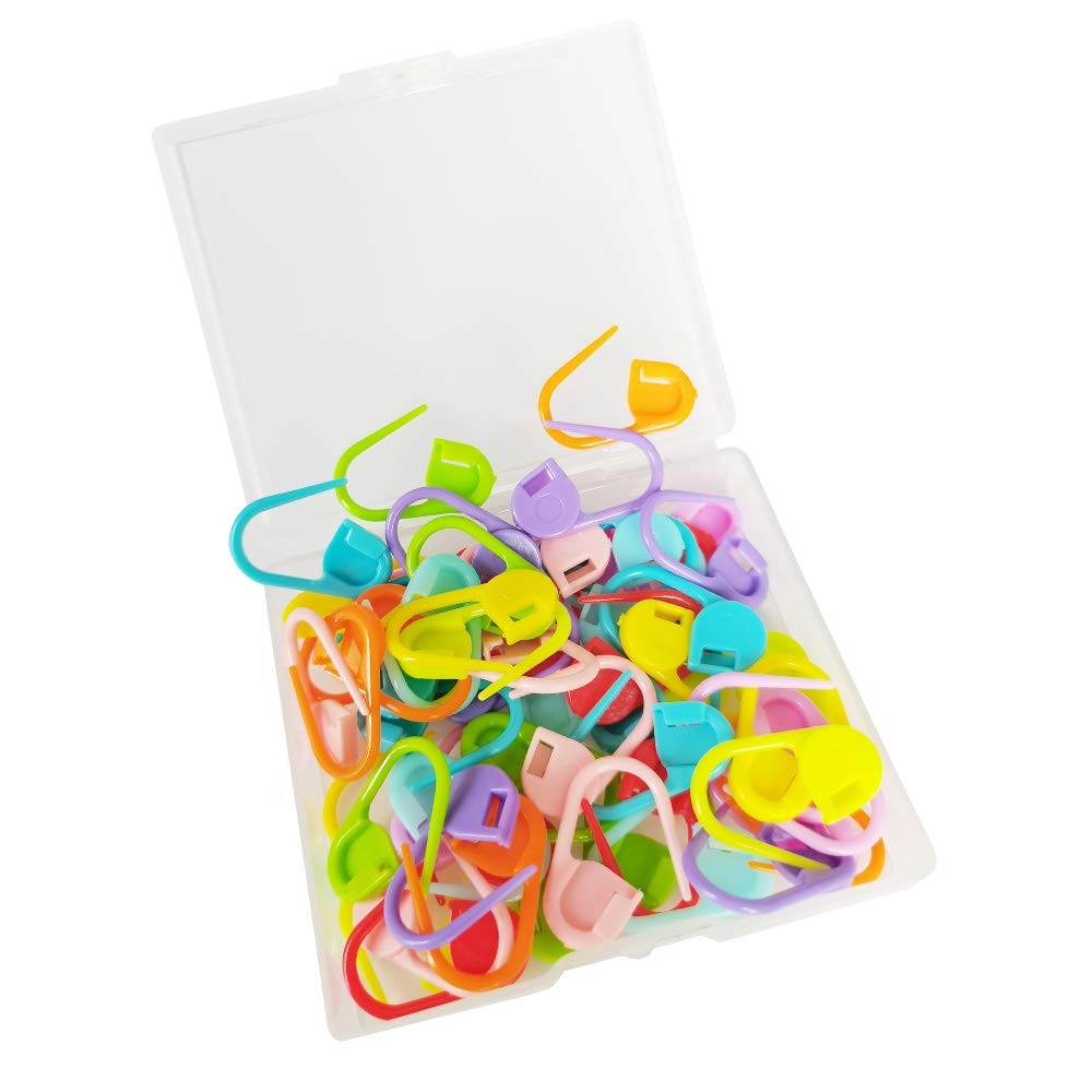 JOSDIOX 60-Piece Crochet Knitting Markers - Locking Medium, 10 Color 60 Pcs