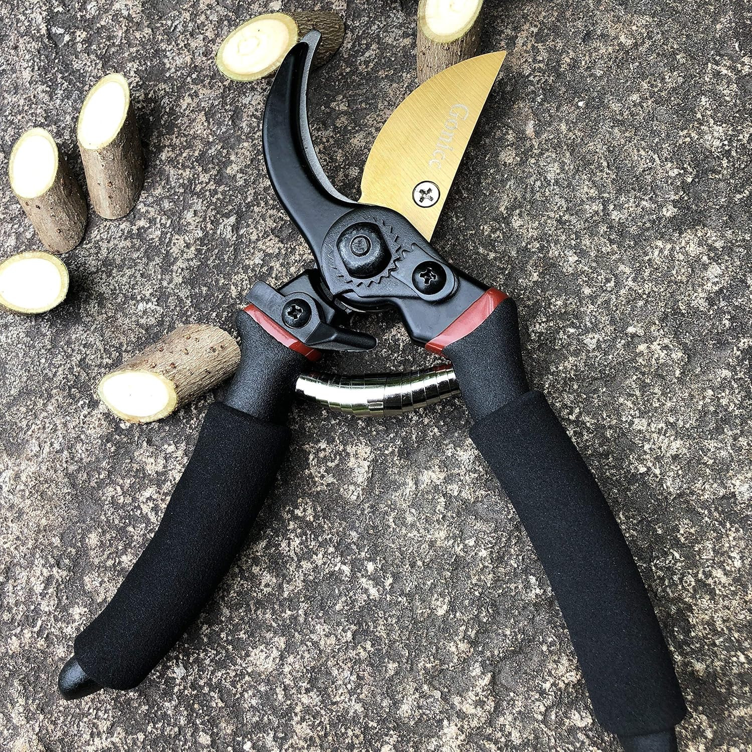 Gonicc 8" Professional Premium Titanium Bypass Pruning Shears (GPPS-1003), Hand