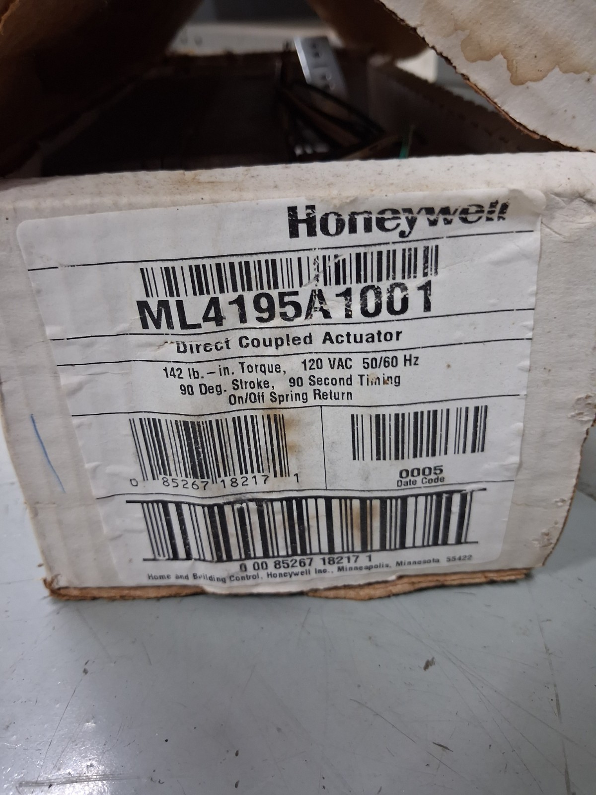 Honeywell ML4195A1001 Direct Coupled Actuator