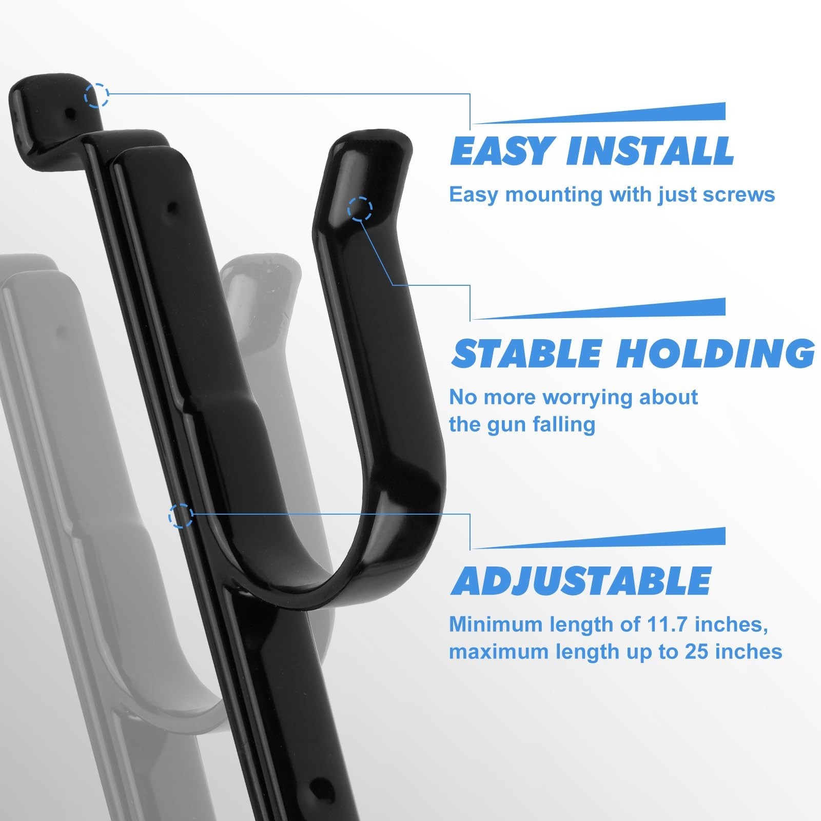 2 Truck Rear Window Rifle Shotgun Gun Holder Rack Vehicle Pickup Mount Back Tool