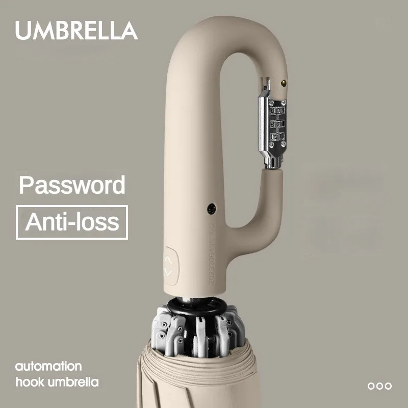 Automatic Folding Umbrella with Password Lock Windproof Enlarged Thick Car Rever