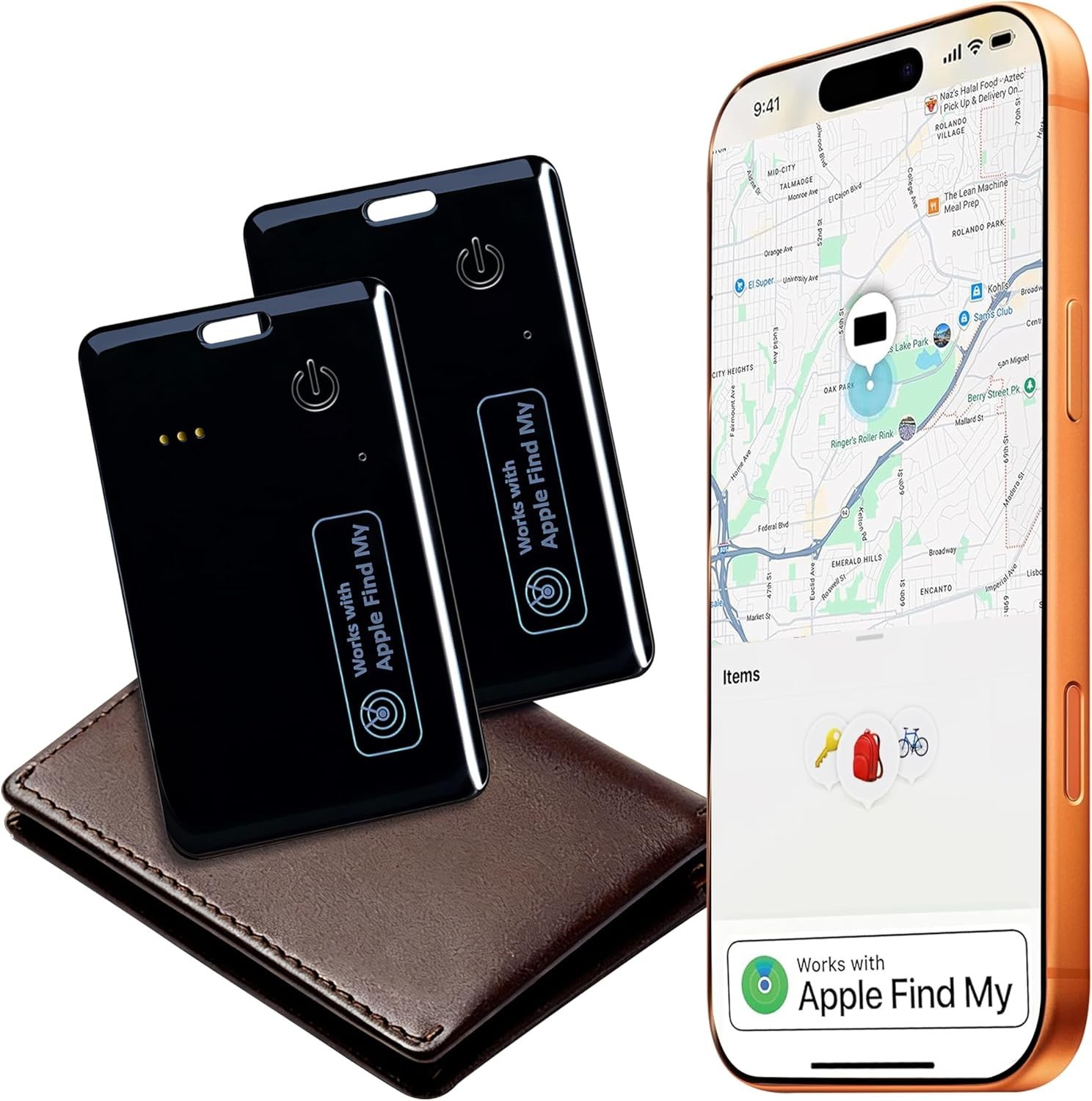 2Pack Wallet Tracker Card for Apple Find MyiOS Only, Rechargeable Thin Finder...