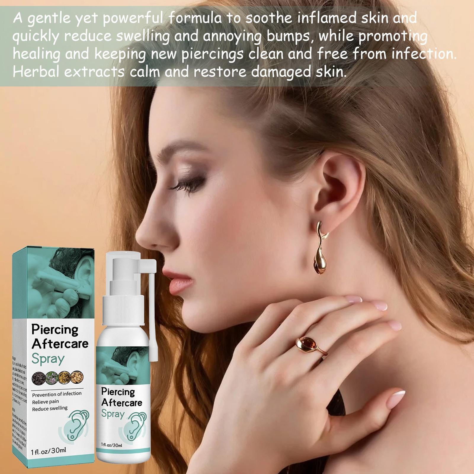 Piercing Aftercare Spray Saline Solution suitable for Piercings Bumps Accelerate