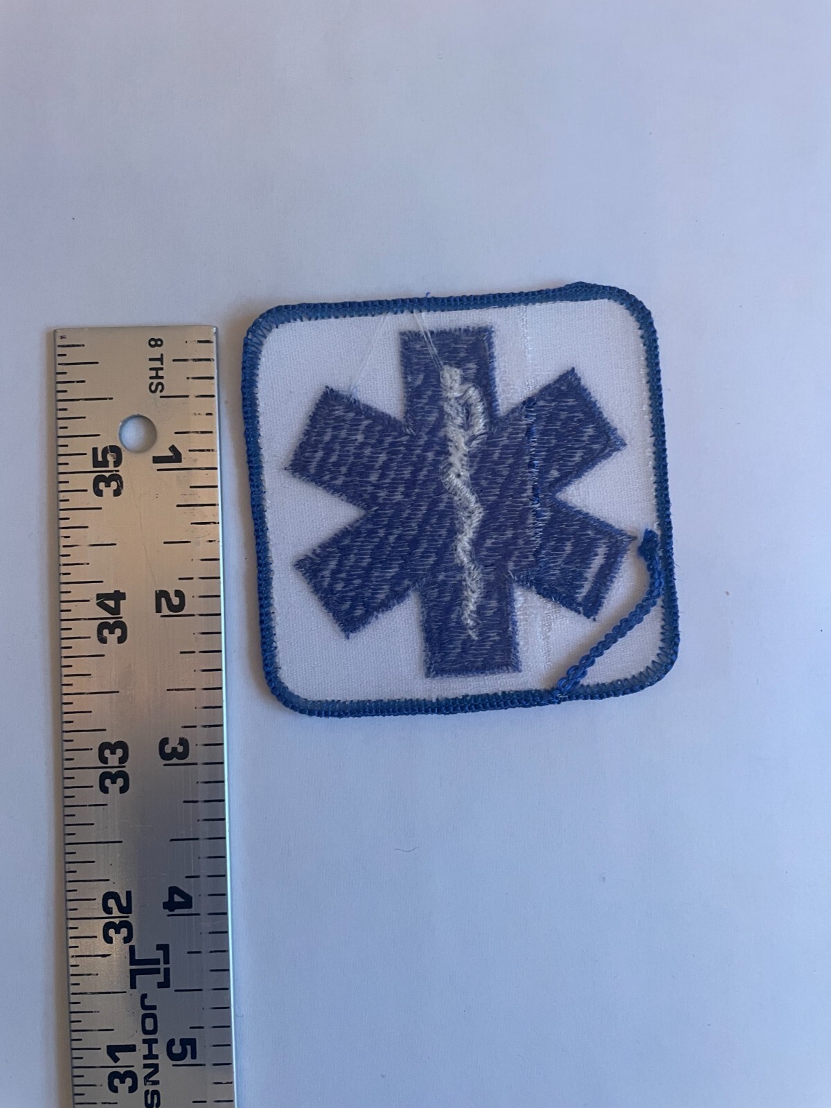 NEW Square Paramedic EMT Medic White and Blue sew on Patch