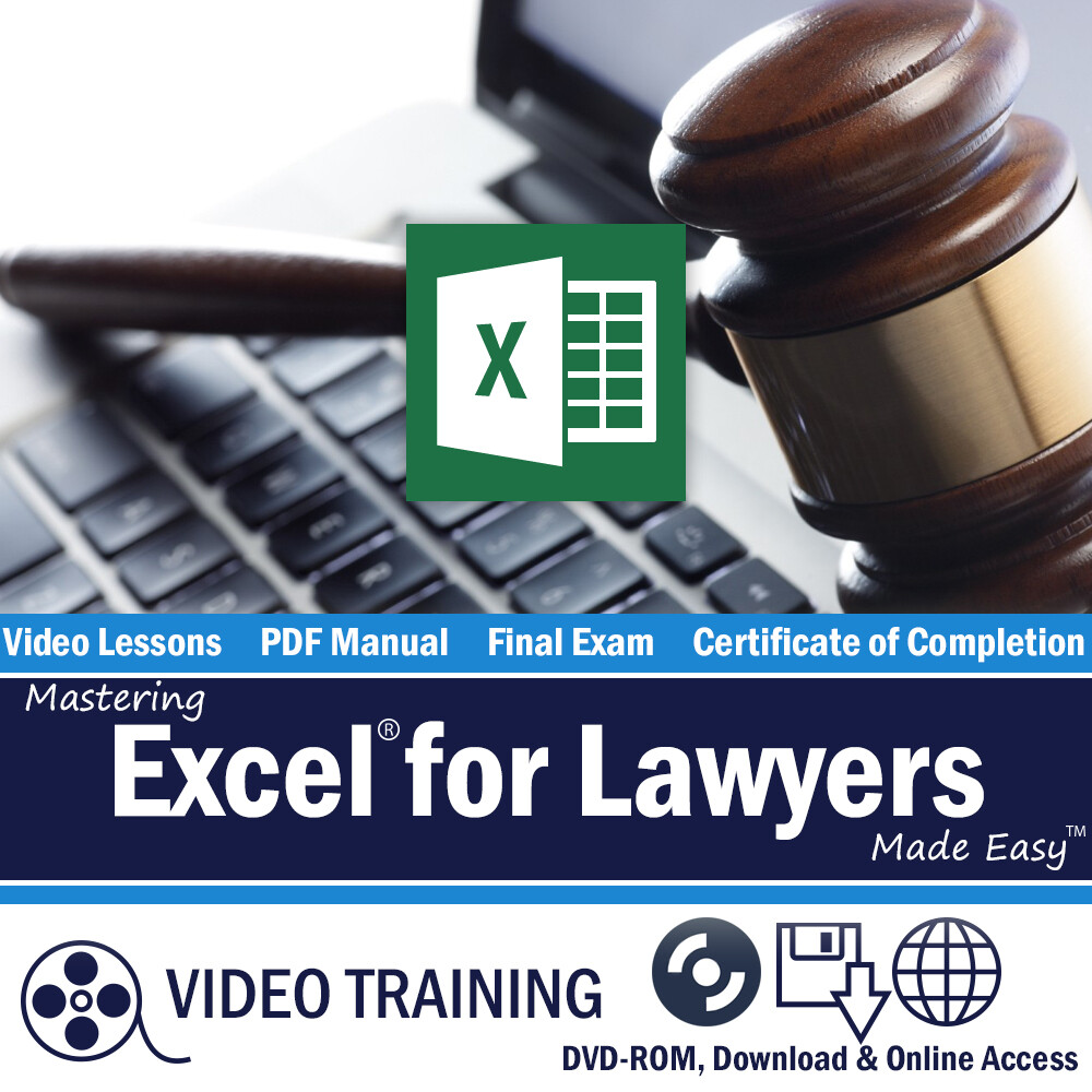 Learn EXCEL for Microsoft 365 FOR LAWYERS Training Tutorial DVD-ROM Course