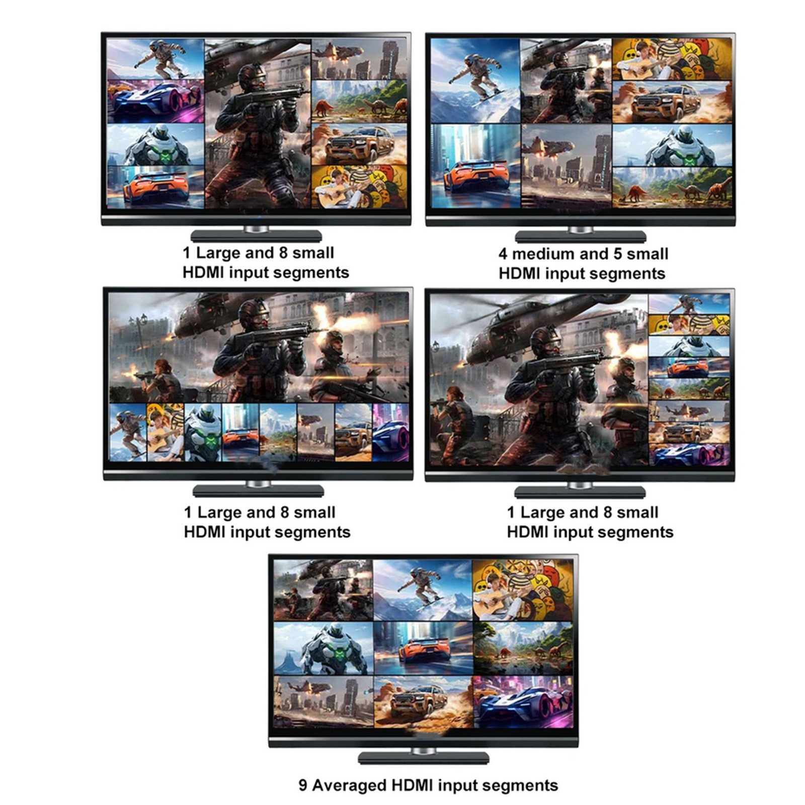 4K30hz 9x1 HDMI-Compatible Multiviewer 1080P Screen Multi Viewer Seamless Switch