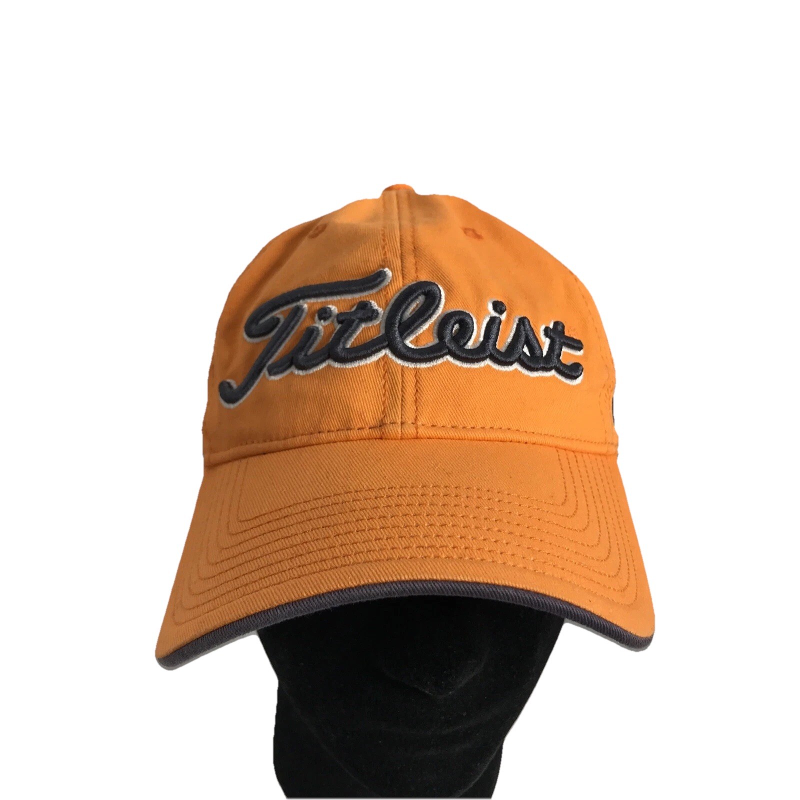 Titlest Golf Orange Gray Cap FJ Pro V1 Cotton Adjustable Golf Hat VGUC