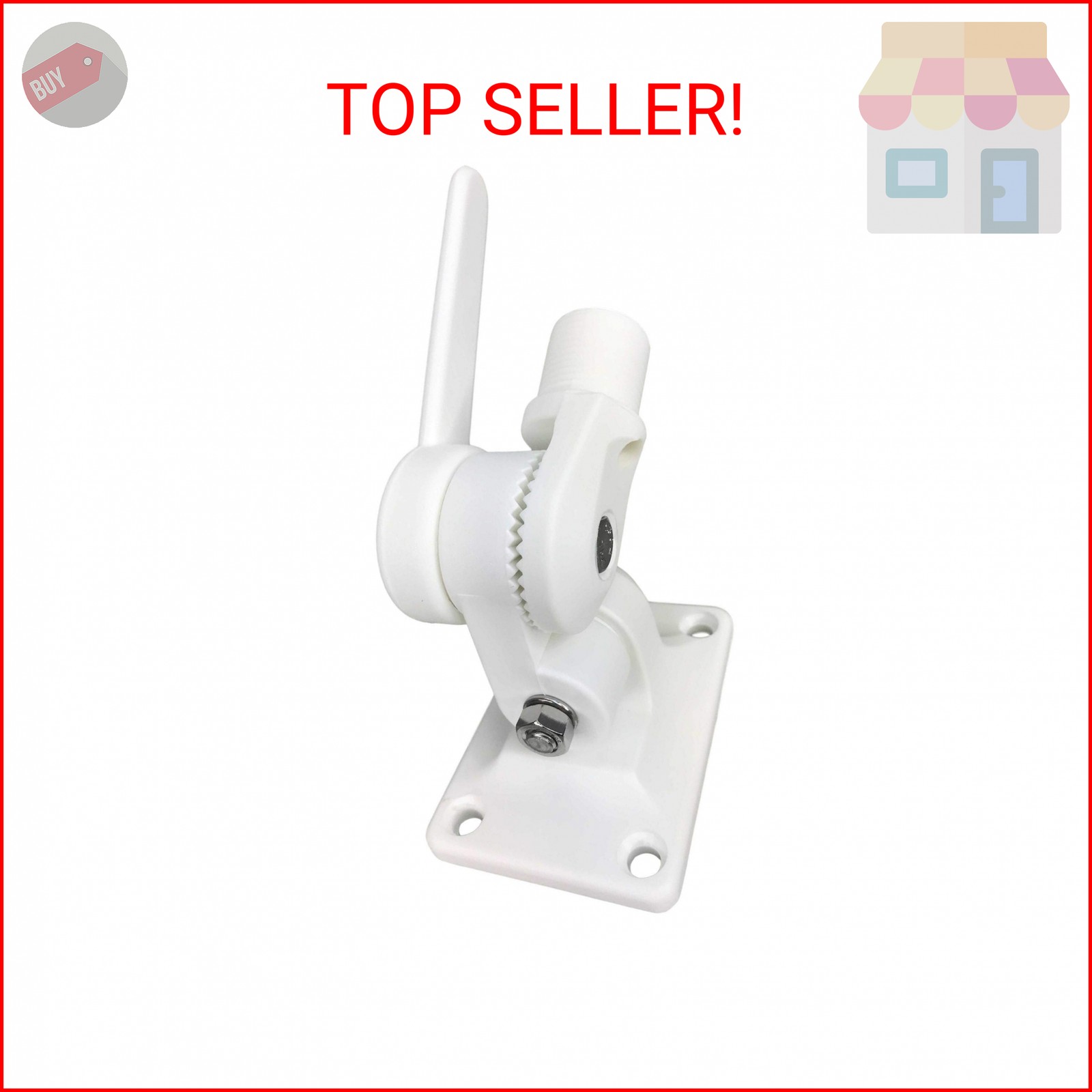 Pactrade Marine Boat ABS Plastic Ratchet Mount Antenna Base with SS Bolts