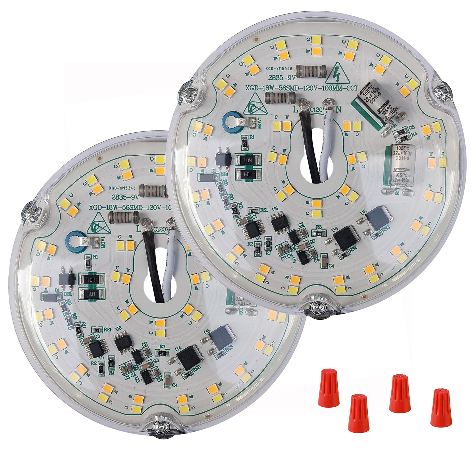 20W 4'' Ceiling Fan Light Retrofit Kit, Ceiling Light Module Board Bulb, 3CCT...